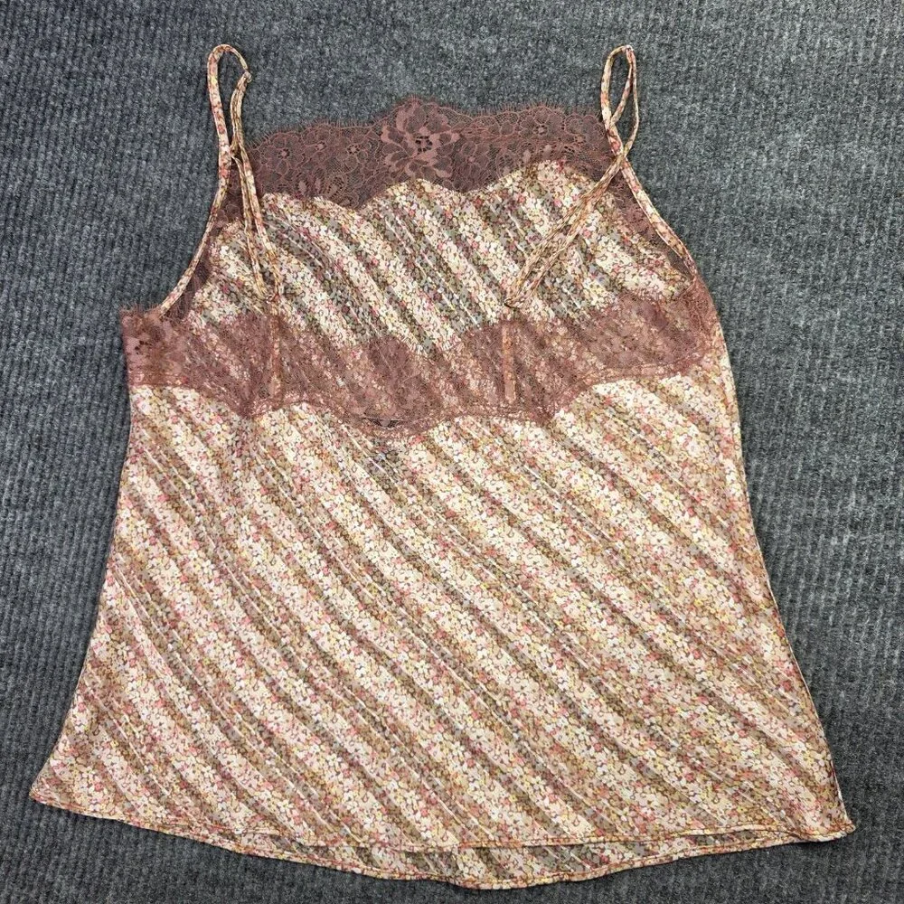 Victorias Secret Camisole Top Women Large Floral Lace Tank Cami Babydoll Cottage - Picture 4 of 10